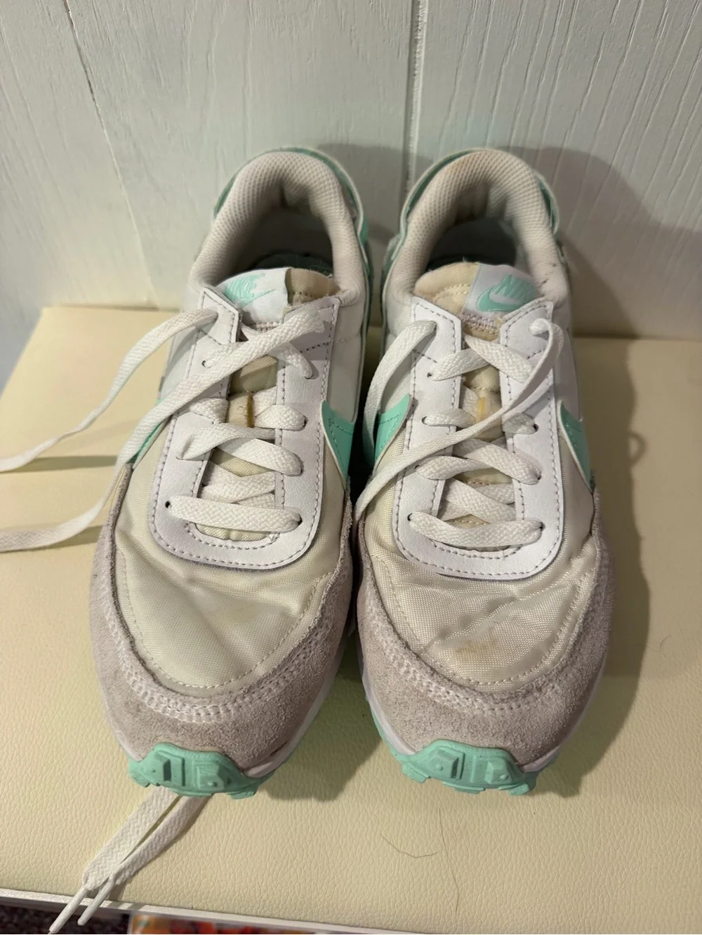 Women's Mint and White Casual Sneakers - Lightweight Comfort